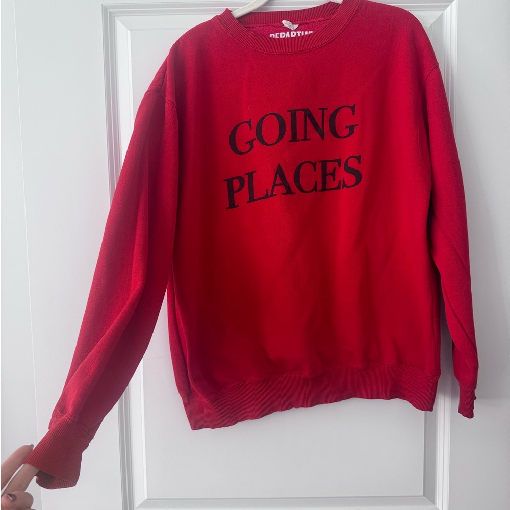 Large red departure sweatshirt